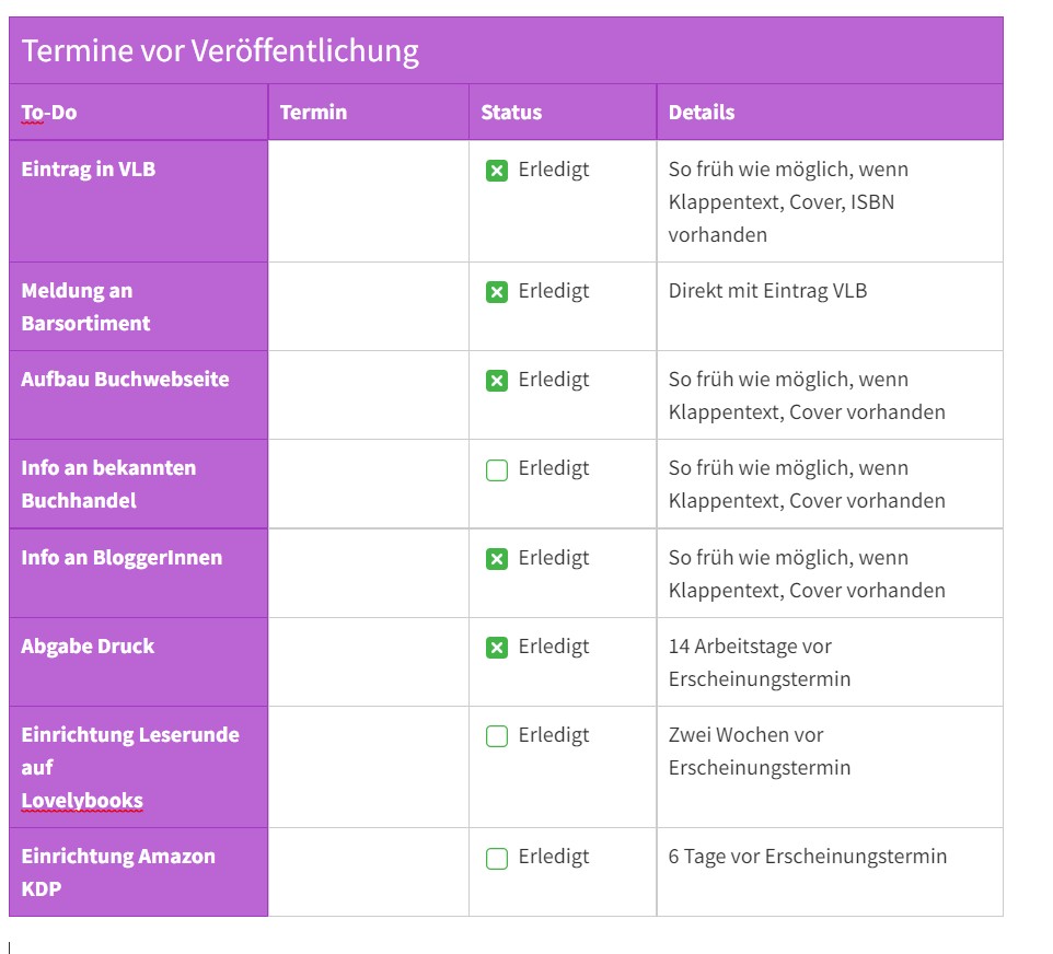 Aufgaben zum Buchstart